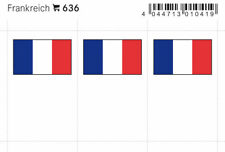 6 LINDNER 636 Frankreich Flaggensticker Flaggen Signetten 