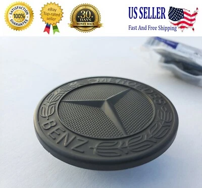 57mm AMG Matte Mercedes Benz Front Hood Emblem Badge A,B,C,E,S,SL,SLK Class - Image 1 of 4