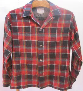 Van Heusen Vintage Collezione Personalizzata Rosso e Nero. Camicia a quadri misto lana media L@@K - Foto 1 di 6