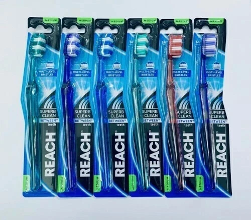 6 x Reach Between Toothbrush MEDIUM Multi Level Bristles - Image 1 of 1