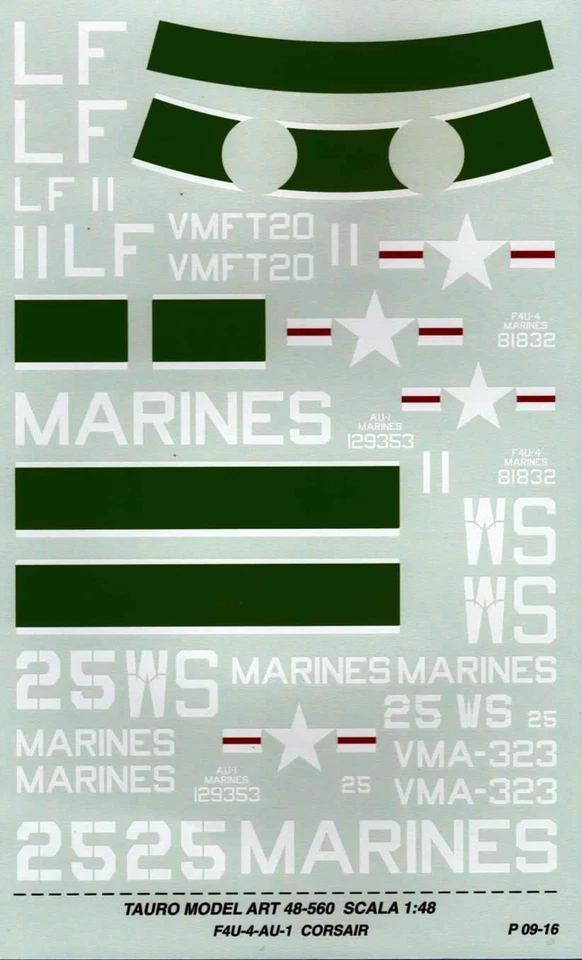 TAURO MODEL TM48/560 INSEGNE PER VOUGHT AU-1 CORSAIR SCALA 1:48 - Immagine 1 di 1