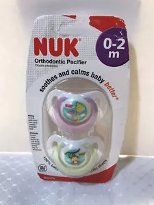 Chupete Nuk 2Pk Chupetes Ortodoncia Binky Soothie Niña Safari Mono 0-2M Nuevo en Caja - Imagen 1 de 9