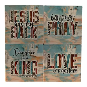 Set di sottobicchieri quadrati in ceramica ""Ispirational Western Style"" 4~4 pollici~Figlie - Foto 1 di 1