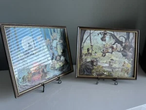 A Lovely Pair Of Janet Anne Grahame Johnstone Vintage Dufex Troll Foil Prints - Picture 1 of 5