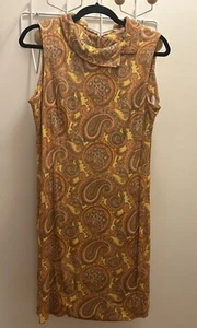 Vintage Berkshire B-Tween Mod Hippie 1960s 1970s Orange Paisley Mini Dress - Picture 1 of 9
