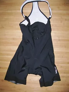 DEMARCHI Bike BIB Shorts CYCLE Bicycle Women LARGE Nylon Spandex BLACK and WHITE - Picture 1 of 3
