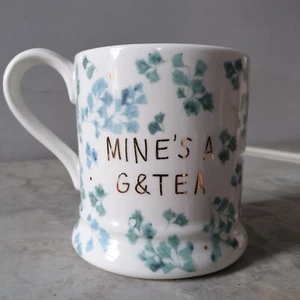 Taza de té de cerámica White Stuff Mines A G & Tea taza de café floral verde blanco dorado - Imagen 1 de 4