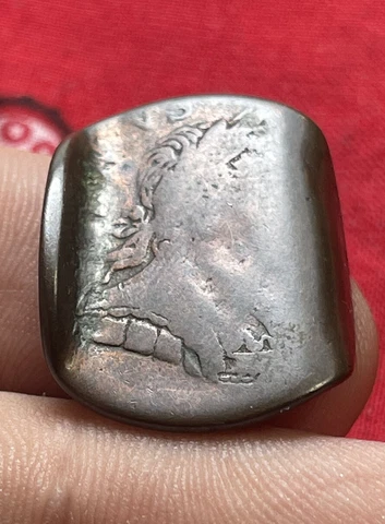 1774 Authentic George II Very Cool “Love Token” Nice Colonial Halfpenny Cover