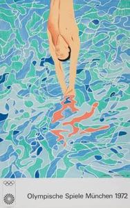 David Hockney Original 1970s Munich Olympic Games Poster, Not a Copy - Picture 1 of 9