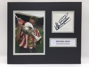 RARA Pantalla de Foto Firmada Michael Gray Sunderland + Autógrafo de Autenticidad SAFC - Imagen 1 de 3