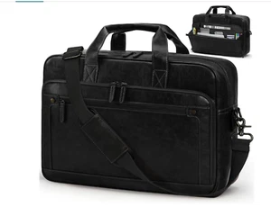 RAINSMORE Messenger Bags for Men Briefcase Waterproof Leather Laptop Bag 16 Inch - Picture 1 of 7