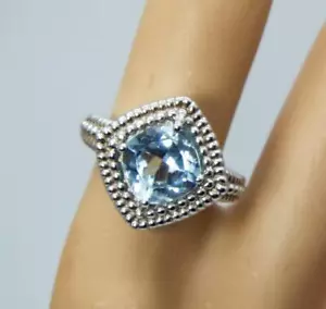 GORGEOUS HIGH QUALITY STERLING SILVER BLUE TOPAZ RING - SZ 7 - NEW - $200 - Picture 1 of 1