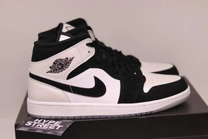 Air Jordan 1 Mid Diamond Shorts | Black | Size UK8.5 US9.5 EU43 | White SE AJ1 - Picture 1 of 8