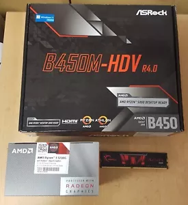 Aufrüstkit Bundle AMD Ryzen 3 3200G AM4, ASRock Mainboard B450M-HDV u. 8 GB DDR4 - Bild 1 von 4