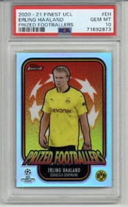 2021-22 TOPPS FINEST UCL PRIZED FOOTBALLERS #EH ERLING HAALAND PSA 10 LOW POP - Picture 1 of 2