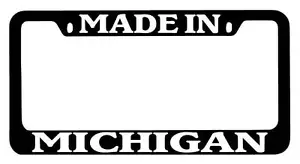 Black METAL License Plate Frame Made In Michigan Auto Accessory 995 - Foto 1 di 1