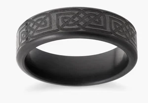 Anillo de diamantes lisos negros aurora celta 8 mm diamante elíseo para hombre talla 12,25 - Imagen 1 de 3
