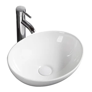 Modern Oval Bathroom Sink Countertop Basin Sink Bathroom Ceramic Vessel Washbasi - Picture 1 of 3