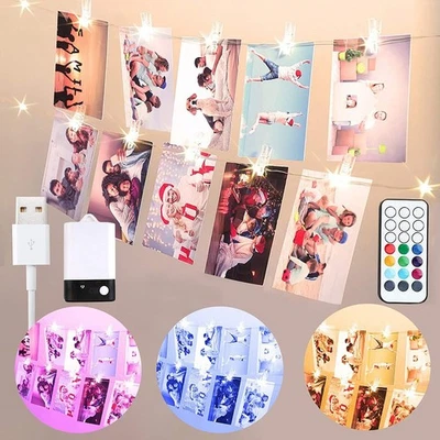 20 LED Photo Clip String Lights USB & Battery Fairy Lights Remote - Image 1 of 4