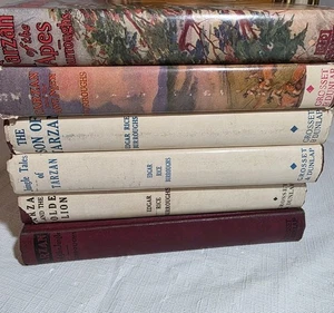 6 Antique Tarzan Hardback Books w/ DJ Lot Lord Son Triumphant Terrible Lion Ant - Picture 1 of 24