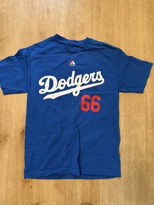 Camiseta Majestic Los Angeles DODGERS Azul-YASIEL PUIG #66 Para Hombre M - Imagen 1 de 3