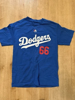 Majestic Los Angeles DODGERS Blue T-Shirt-YASIEL PUIG #66 Men's M - Image 1 of 3