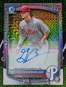 Griffin Burkholder 2025 Bowman Chrome Mega Box Mojo Prospect Auto Phillies - Picture 1 of 2
