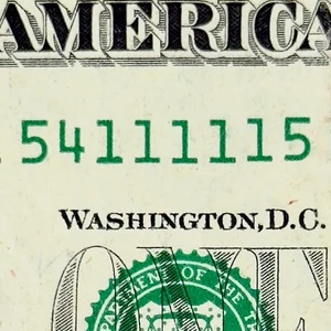 Cinco en una fila 1s (..11111..) dólar trinario número de serie de lujo envío gratuito - Imagen 1 de 5