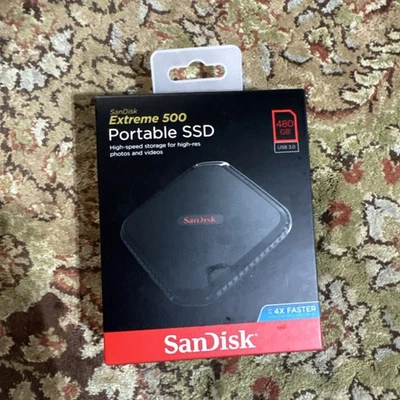 SanDisk Extreme 480GB External USB 3.0 Portable SSD 480GB SDSSDEXT-480G-G25 - Image 1 of 2