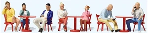 PREISER 10807 - Persone sedute al bar con sedie e tavolini come in foto. Scala H - Imagen 1 de 1