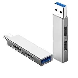 3 In 1 Expansion Dock Hub USB 3.0/Type-C 3.0 To 3 USB Multi Port HUB OTG Ada GF - Afbeelding 1 van 18