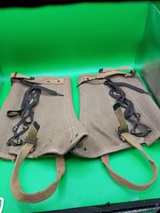 Polainas de lona excedentes militares de colección envolturas resistentes para piernas talla única hombres mujeres - Imagen 1 de 2