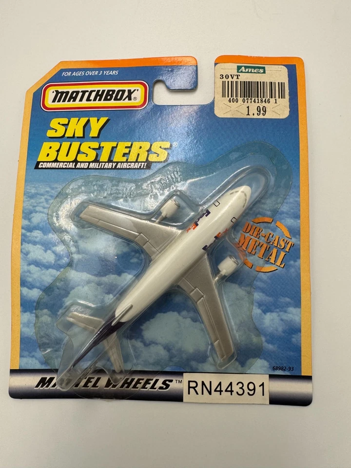 Matchbox Sky Busters FedEx A300B Airbus Die Cast Metal Mattel Wheels - Image 1 of 1