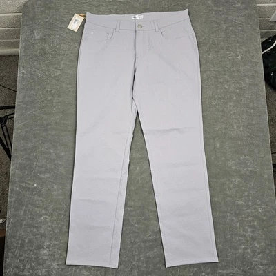 Peter Millar Pants Mens 34x30 Gray EB66 Classic Fit Performance Golf Stretch - Image 1 of 4