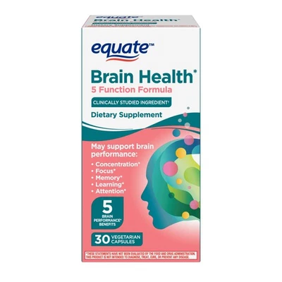 Equate Brain Health 5 Function Formula Capsules Dietary Supplement, 30 Count - Image 1 of 4