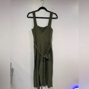 American Eagle green ribbed thick tie jumpsuit size medium - Picture 1 of 4