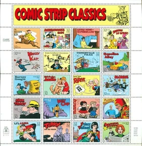 US: 1995 COMIC STRIP CLASSICS; Sheet of 20 - Sc 3000; Popeye, Nancy, Blondie - Picture 1 of 1