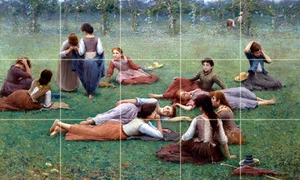 Art Fausto Zonaro After the Game Mural Ceramic Backsplash Bath Tile #2093 - Picture 1 of 1