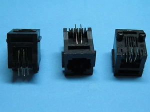 50 piezas negro 6P4C con brida superior entrada modular conector conector de red PCB - Imagen 1 de 2