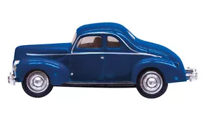 JUST PLUG HO-BLUE COUPE W/LIGHTED HEADLIGHTS & TAILLIGHTS- WOODLAND SCENICS - Picture 1 of 2