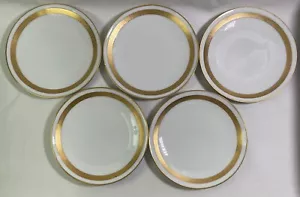 Lot x5- Thomas Bavaria Pickard Etched China Gold Encrusted Rim 6” Bread Plates - Picture 1 of 8