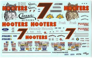Calcomanía Nascar Powerslide #7 Hooters 1992-93-Alan Kulwicki 1/24 - Imagen 1 de 1