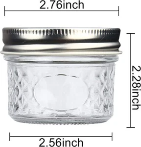 4 OZ Glass Jars With Lids Small Mason Wide Mouth Mini Canning 40 PACK Silver NEW - Picture 1 of 6