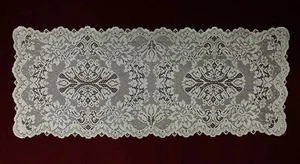 Corredor de mesa de encaje metálico gris y plateado 14,5" x 36" Saboya comedor boda - Imagen 1 de 5