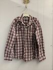 Carhartt Workwear Button Up Plaid Shirt Size Xl Long Sleeve Pearl Snap Red