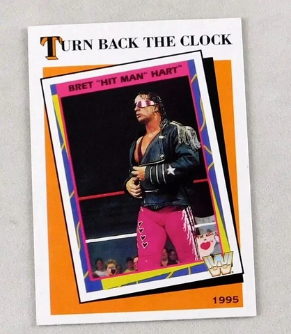 Bret Hit Man Hart WWE Wrestling Trading Card WWF Topps Turn Back The Clock 1995 Cover