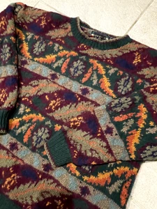 Suéter Vintage Nuevo River 100% Lana PURA Multicolor Talla L Unisex - Imagen 1 de 6