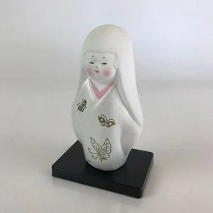 Japanese Ceramic Kimono Girl Doll Vtg Figurine Okimono White PX643 - Picture 1 of 12