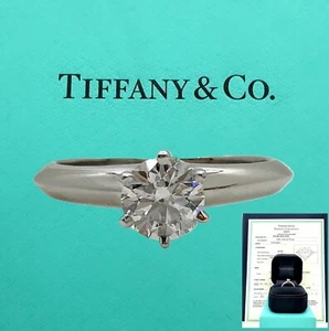 Tiffany & Co Round Brilliant Diamond 0.33 ct H VS1 Solitair Plat Engagement Ring - Picture 1 of 14