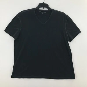 John Varvatos Shirt Mens 2XL XXL Black V Neck Short Sleeve Tee Cotton Casual Men - Picture 1 of 12